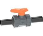 Vanne à bille type 542 ECOFIT PVC-U - PE Avec embouts mâles longs pour soudage bout à bout (métrique) PE100 - SDR11 GF